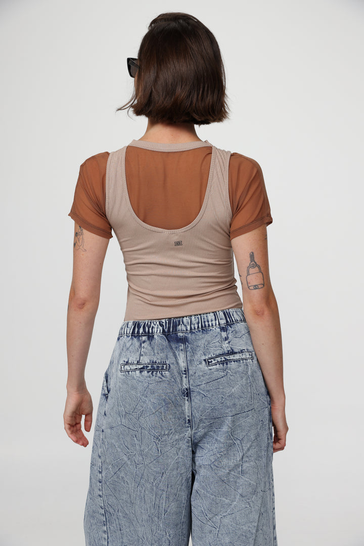 Job Brown Mesh T-Shirt