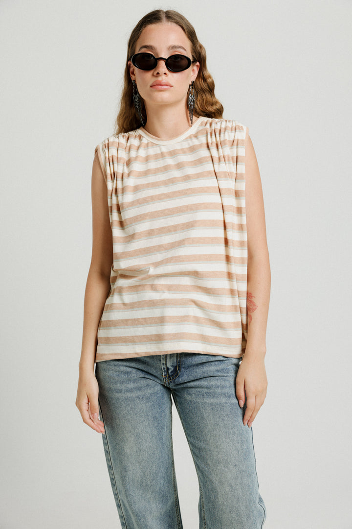 Tank You Brown Stripes Top