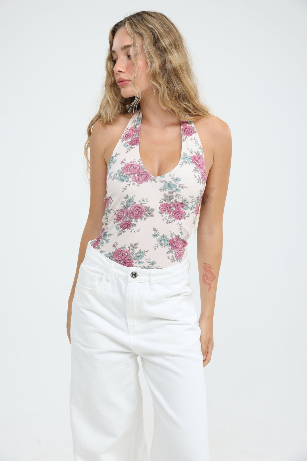 Note Cream Floral Bodysuit