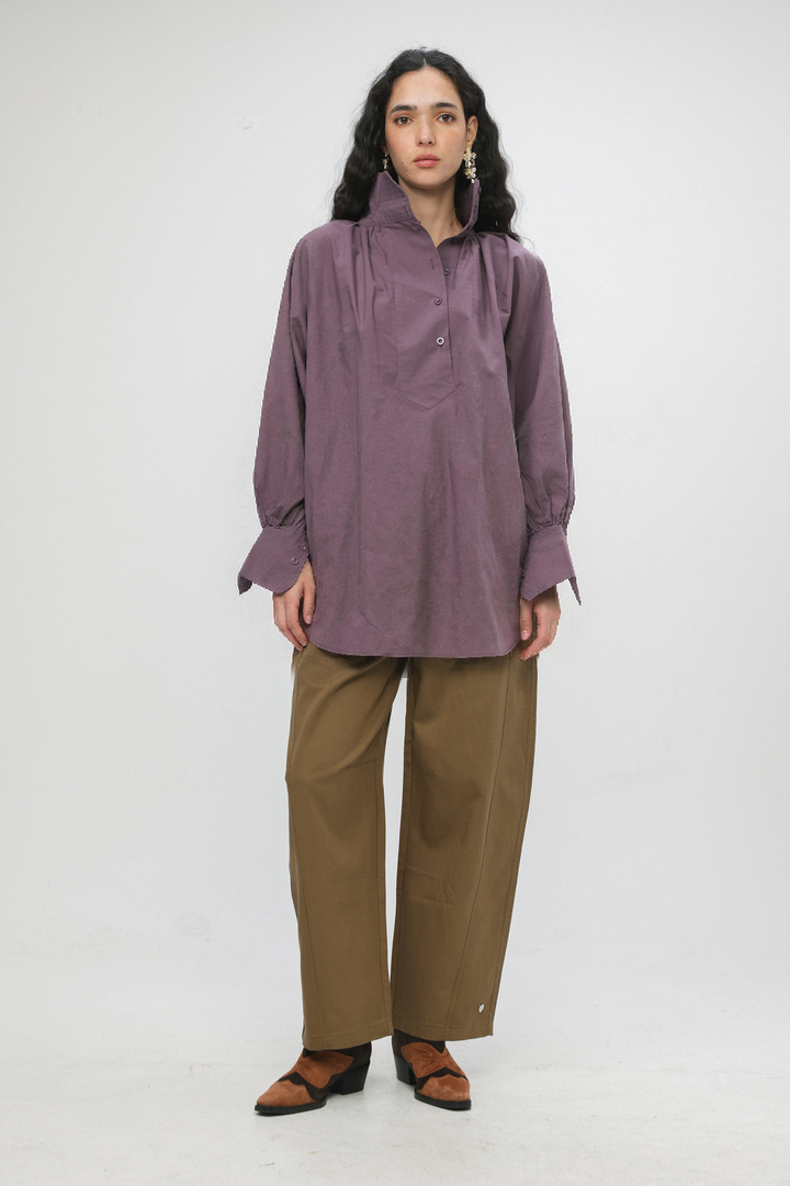 Volume Plum Balloon Blouse