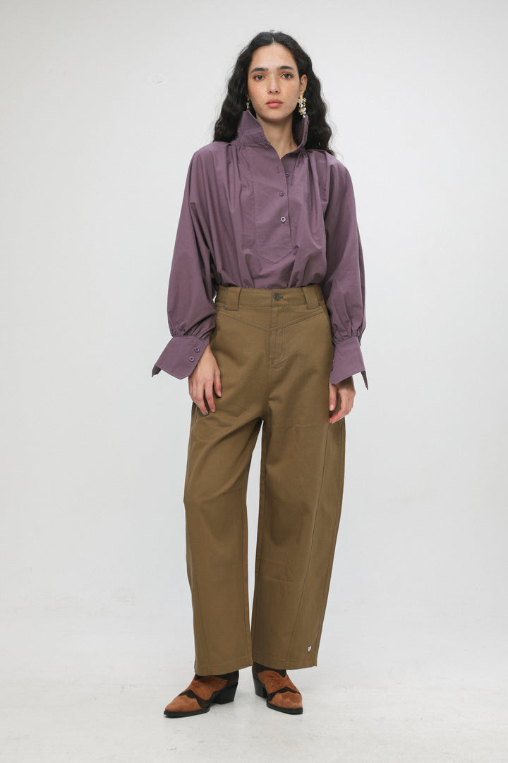 Volume Plum Balloon Blouse