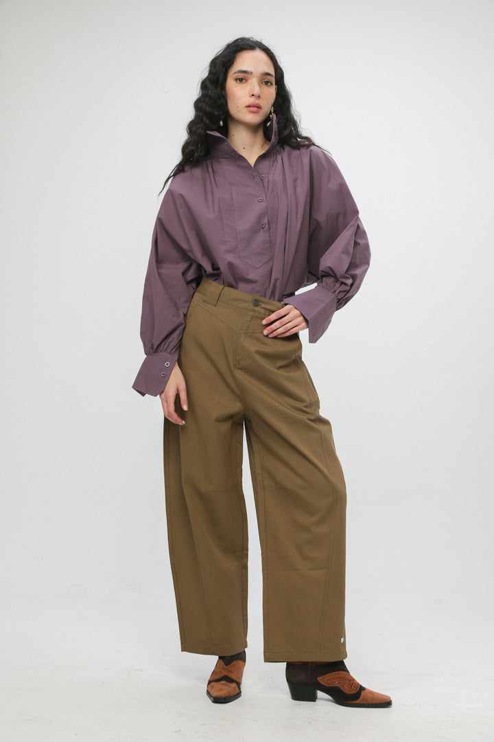 Volume Plum Balloon Blouse