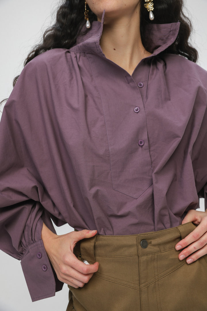 Volume Plum Balloon Blouse