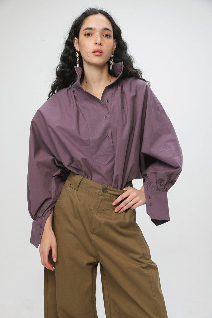 Volume Plum Balloon Blouse