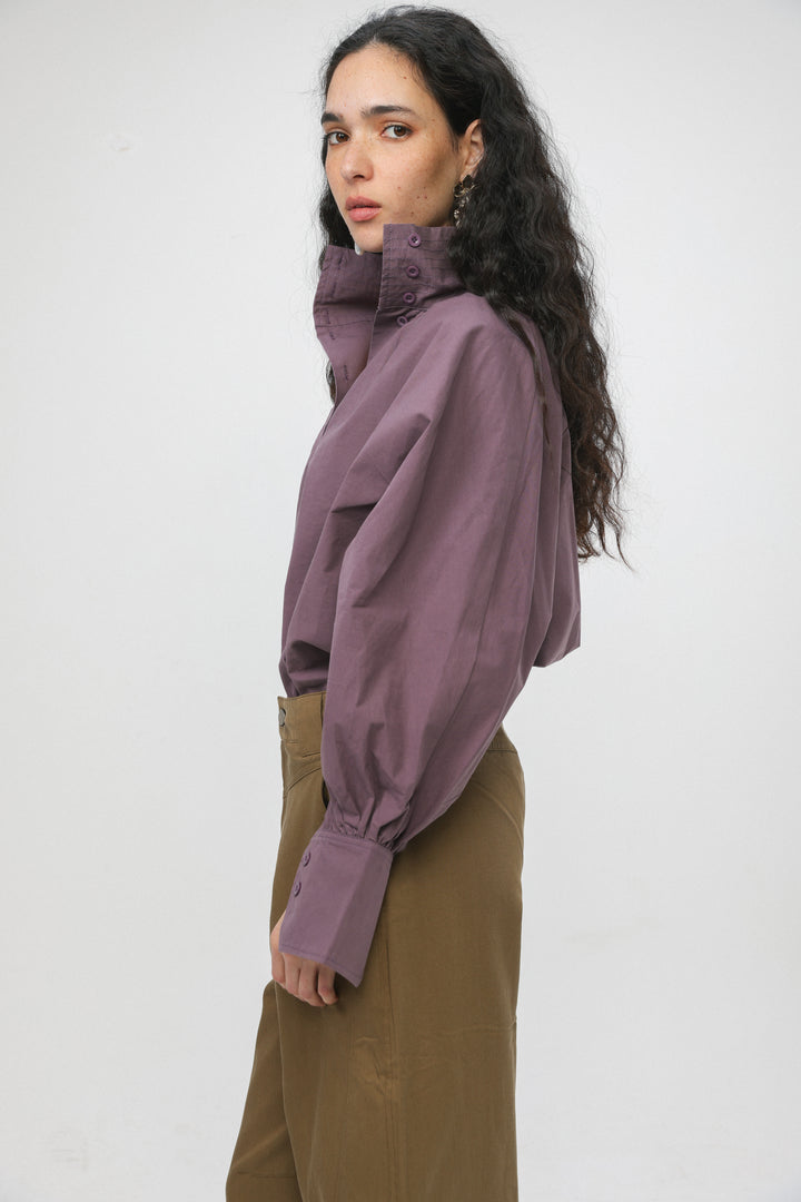 Volume Plum Balloon Blouse