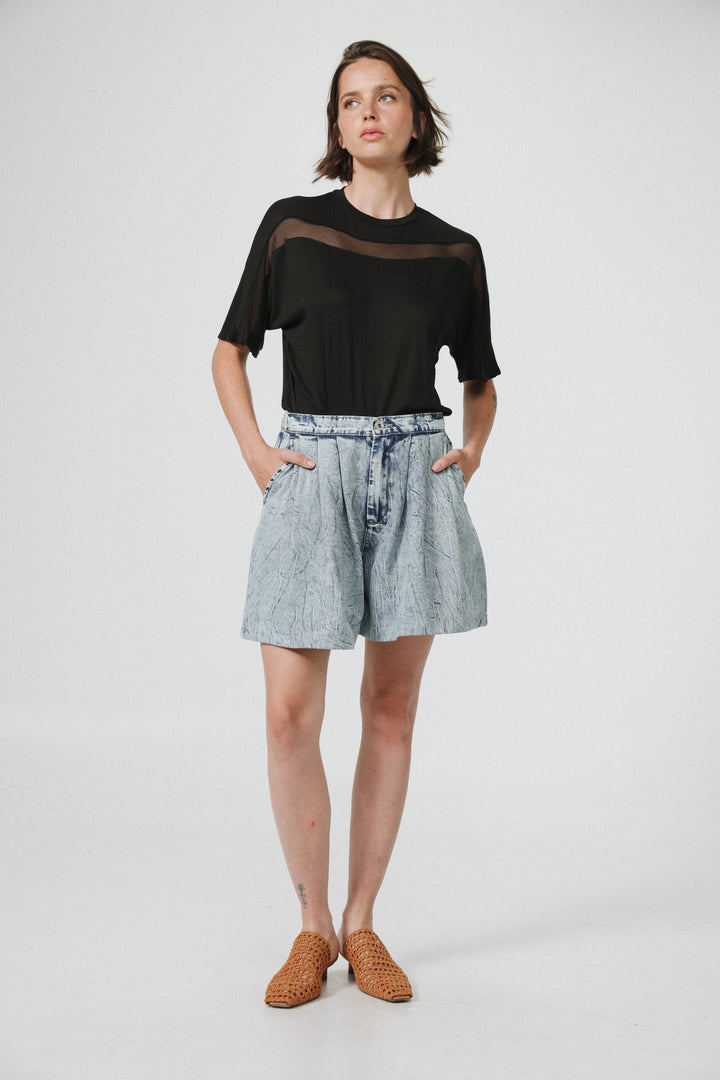 Melchett Light Blue Denim Shorts