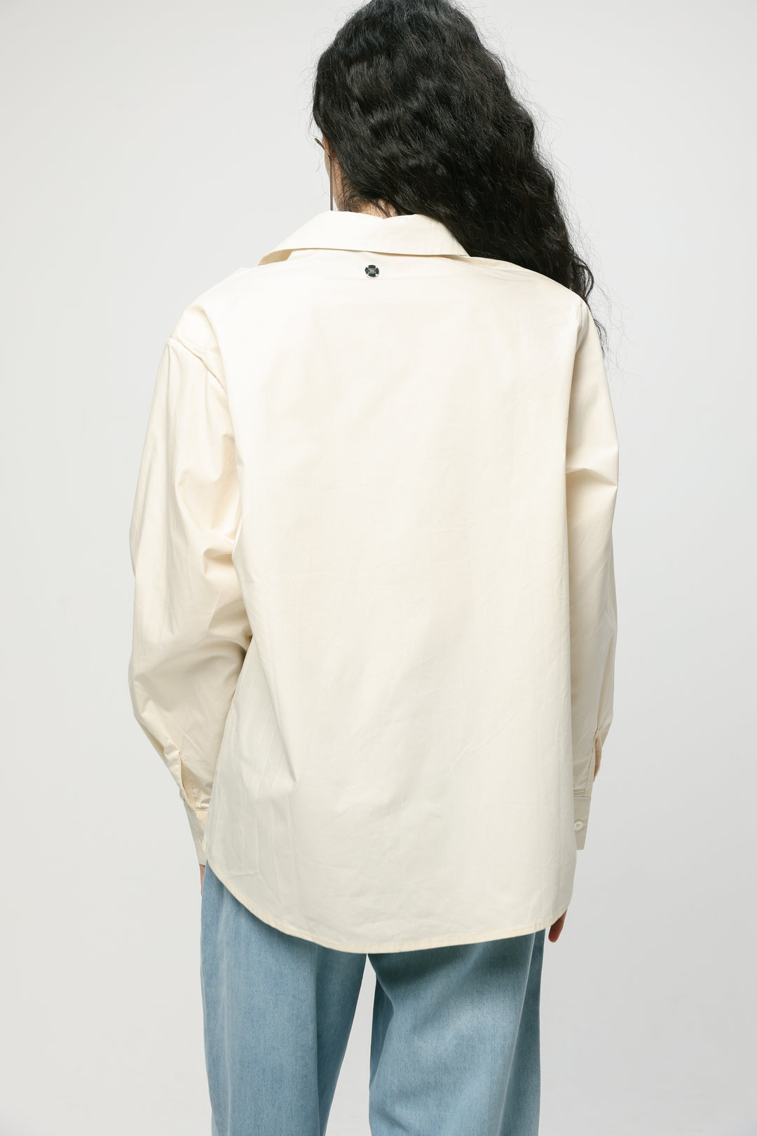 Accent Pocket Cream Buttoned Shirt