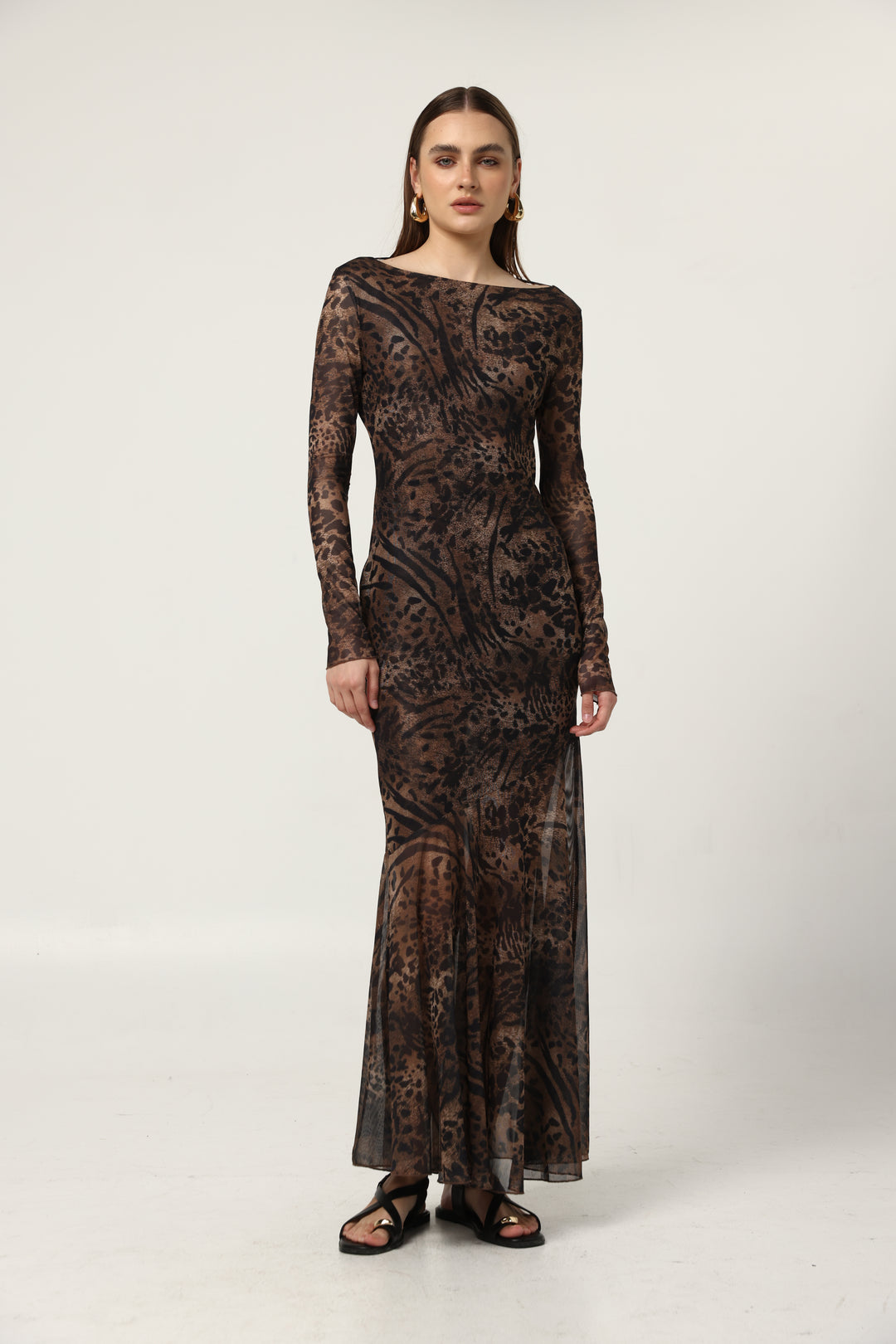 Sheer Leopard Dress SEESTARZ Sheer Leopard Dress SEESTARZ