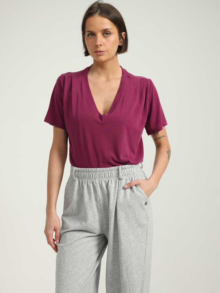 Just V Dark Pink T-Shirt