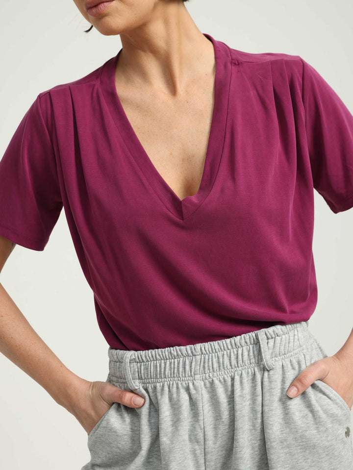 Just V Dark Pink T-Shirt