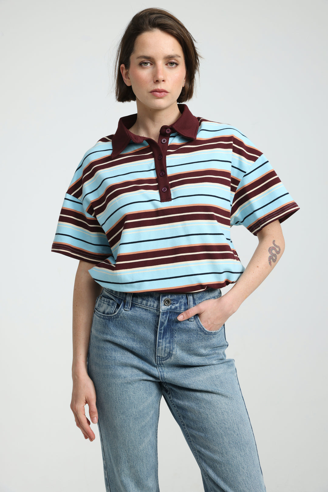 Sound Wine Striped Polo