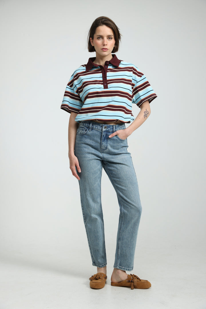 Sound Wine Striped Polo