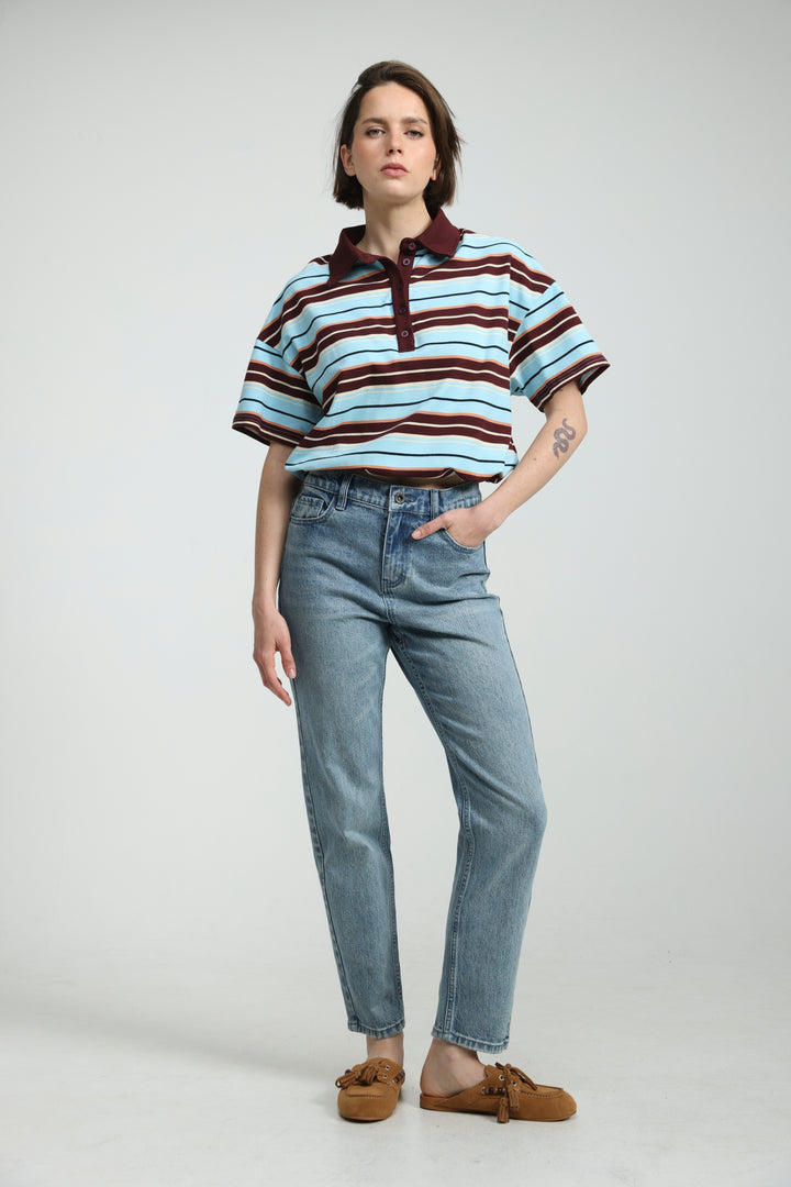 Sound Wine Striped Polo