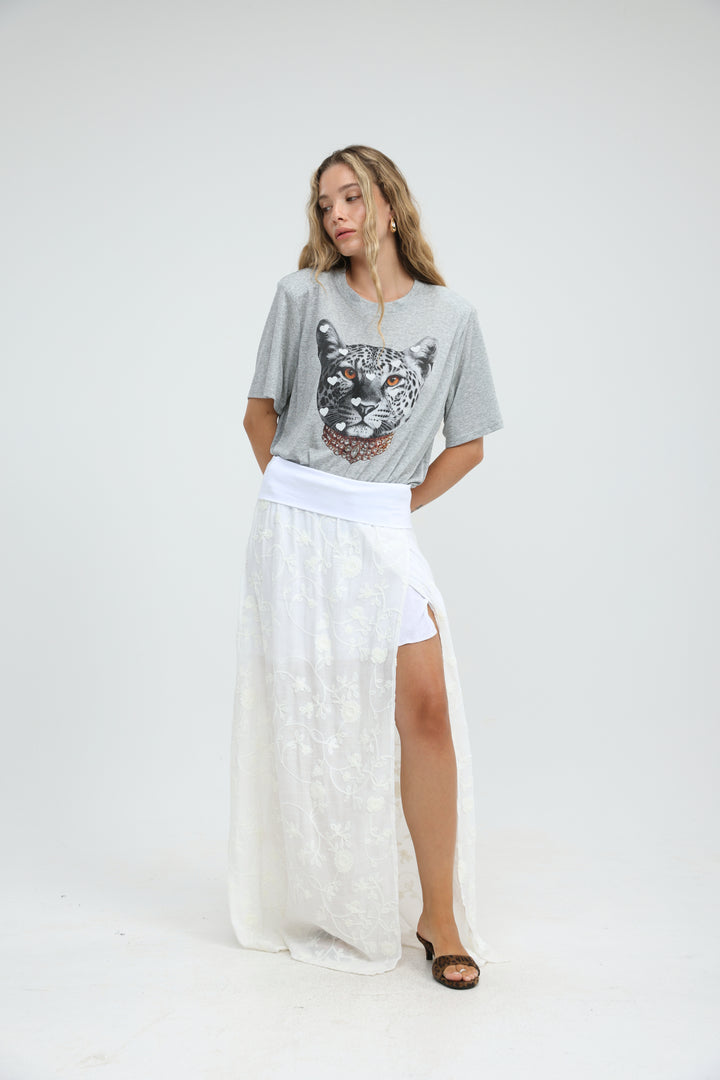 Prado White Maxi Skirt