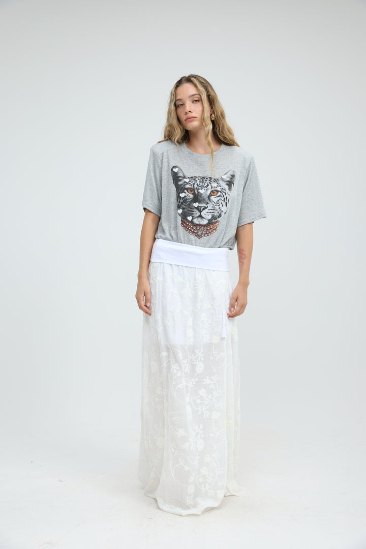 Prado White Maxi Skirt