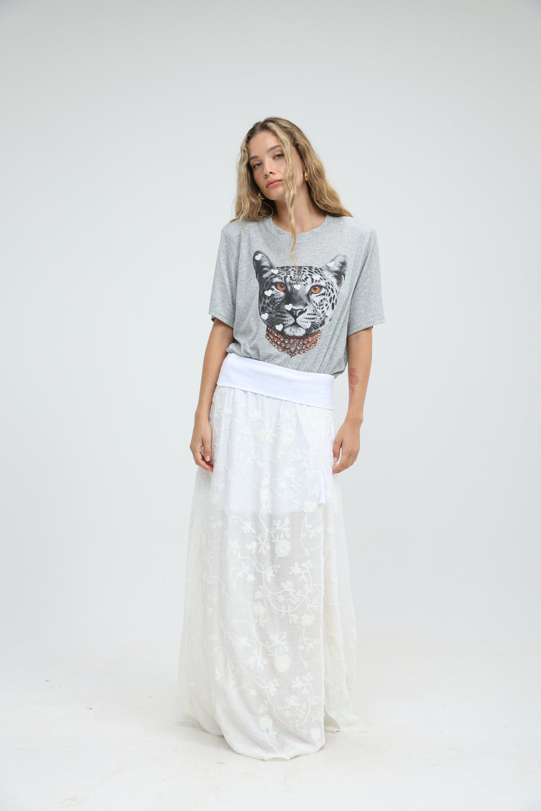 Prado White Maxi Skirt