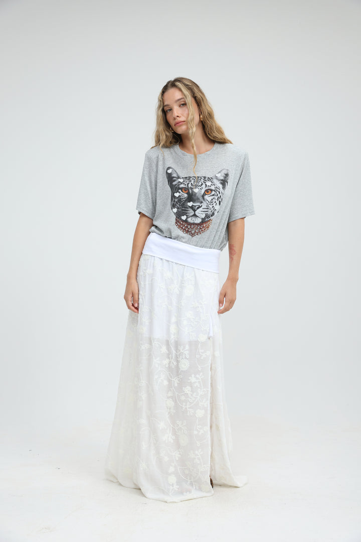 Prado White Maxi Skirt