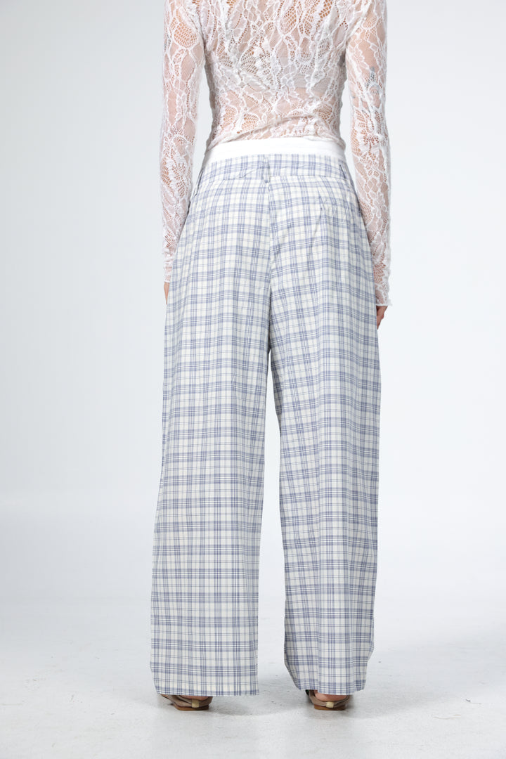 Owl Blue Plaid Bottoms