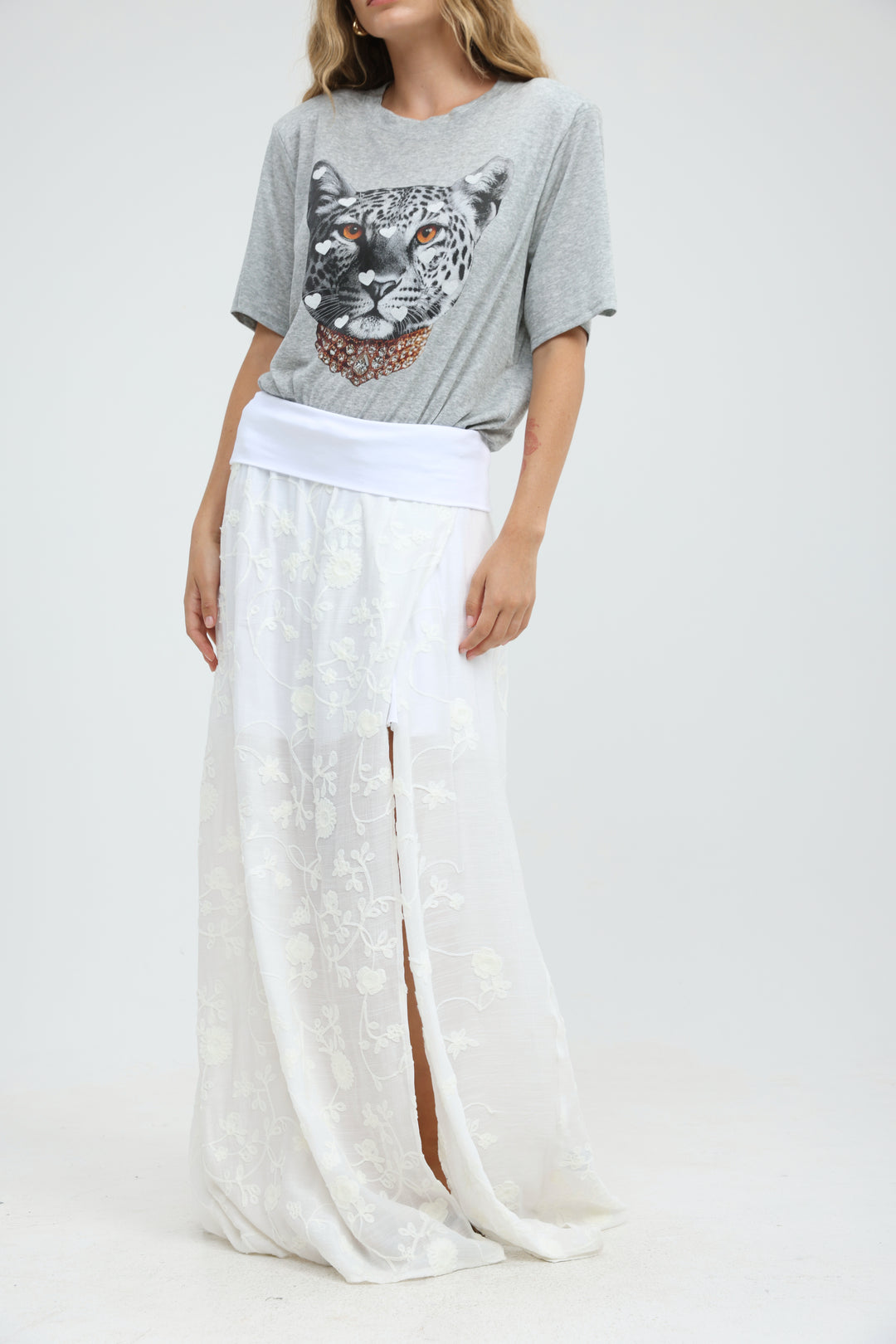 Prado White Maxi Skirt