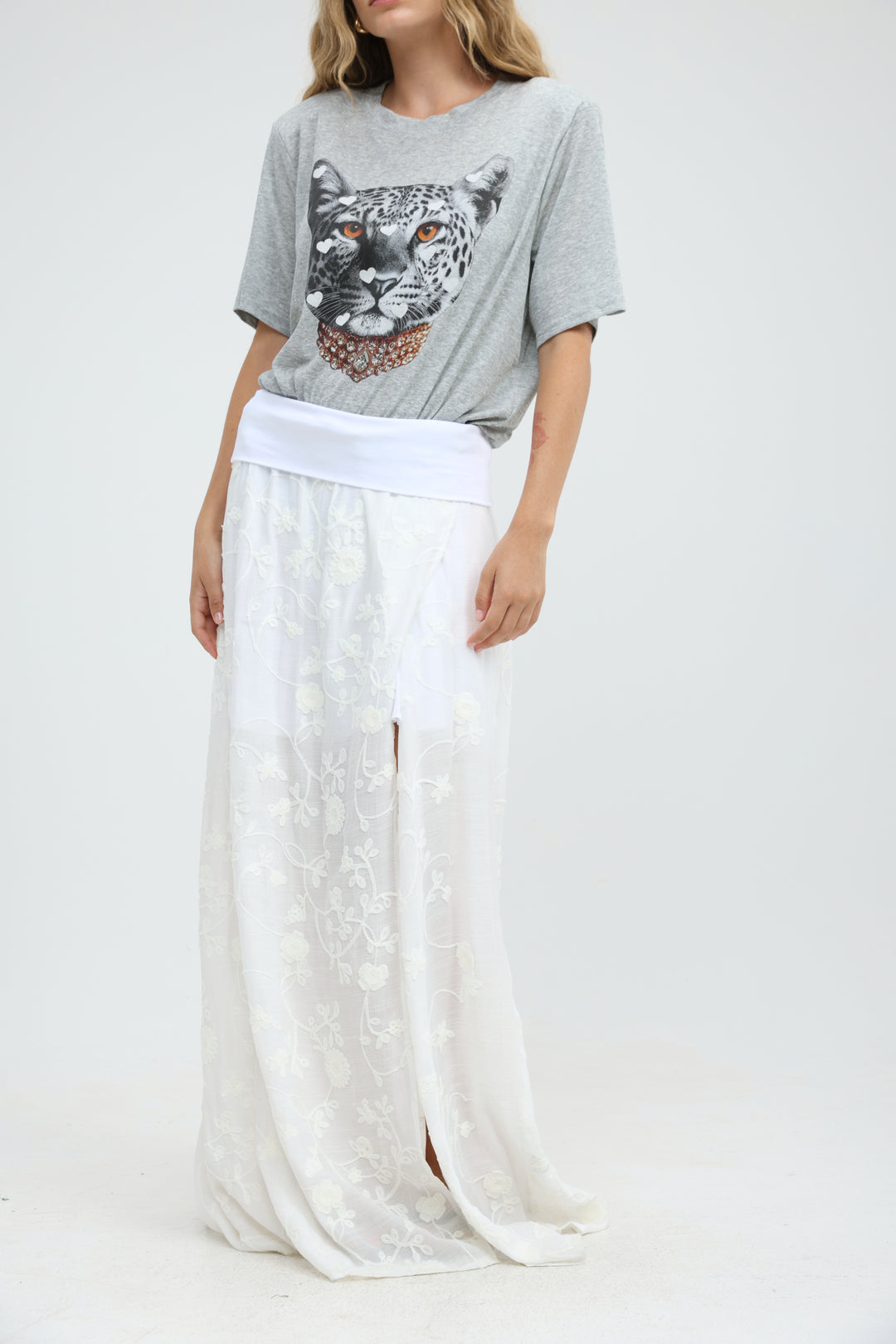 Prado White Maxi Skirt