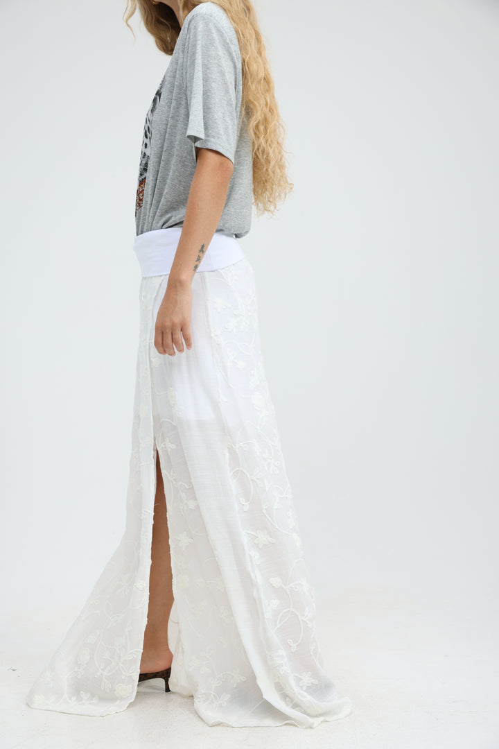 Prado White Maxi Skirt