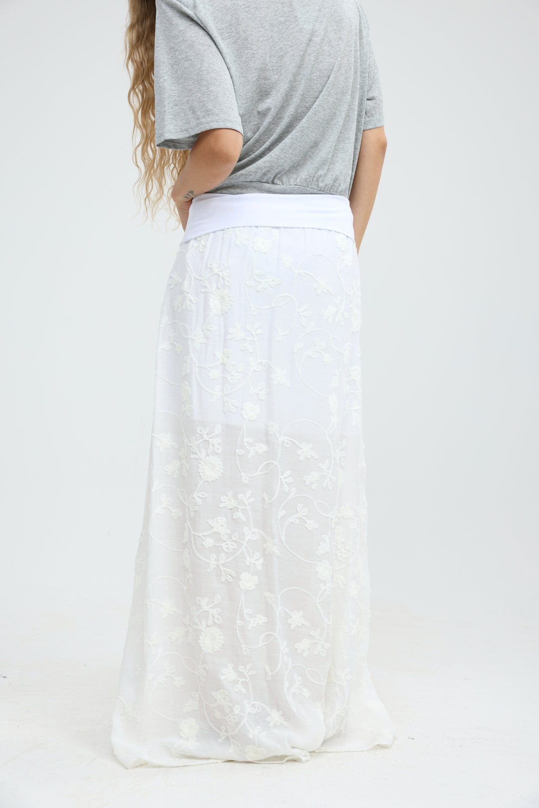 Prado White Maxi Skirt