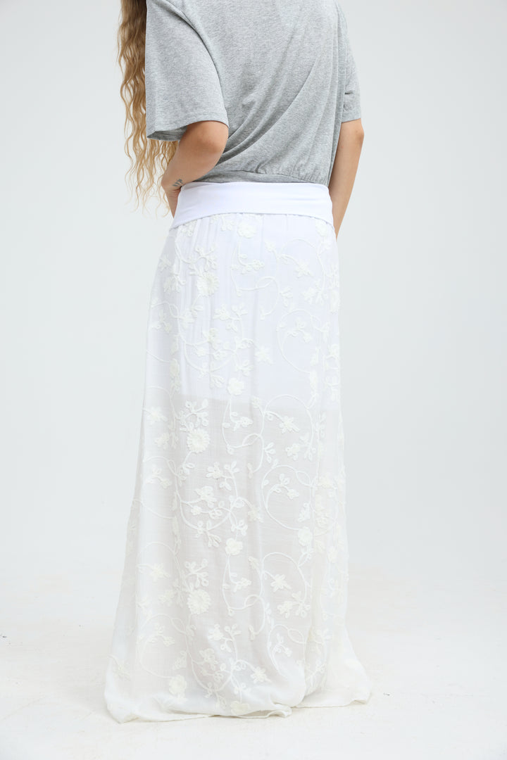 Prado White Maxi Skirt