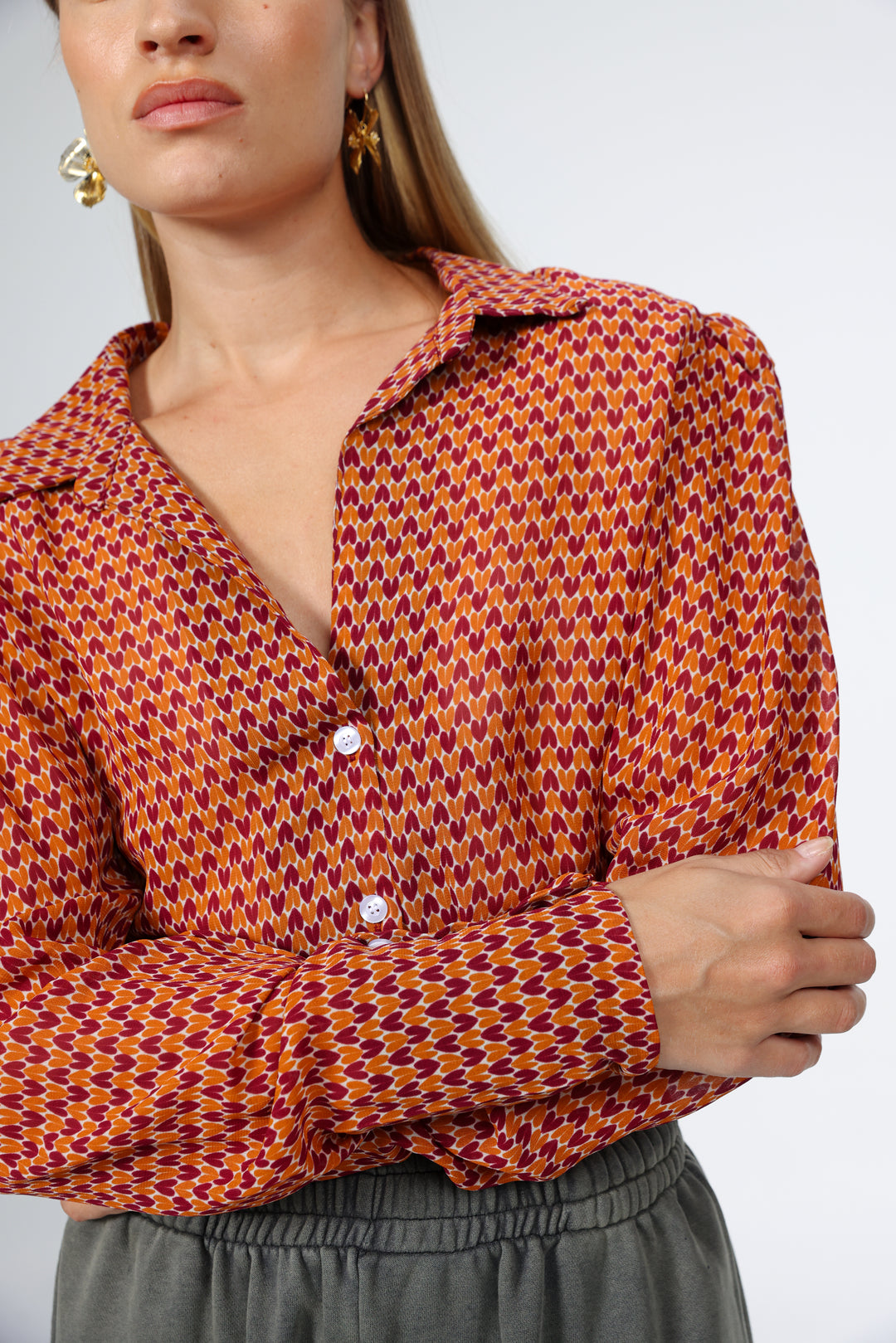 Hearts Buttoned Shirt