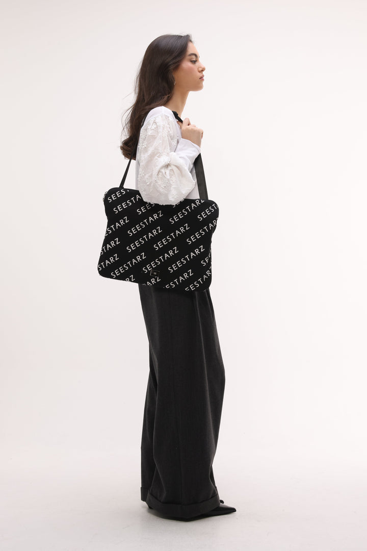 Black Logo Laptop Bag