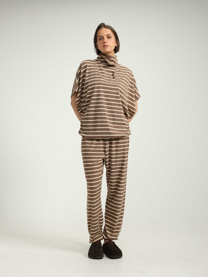 Lounge Brown Striped Joggers