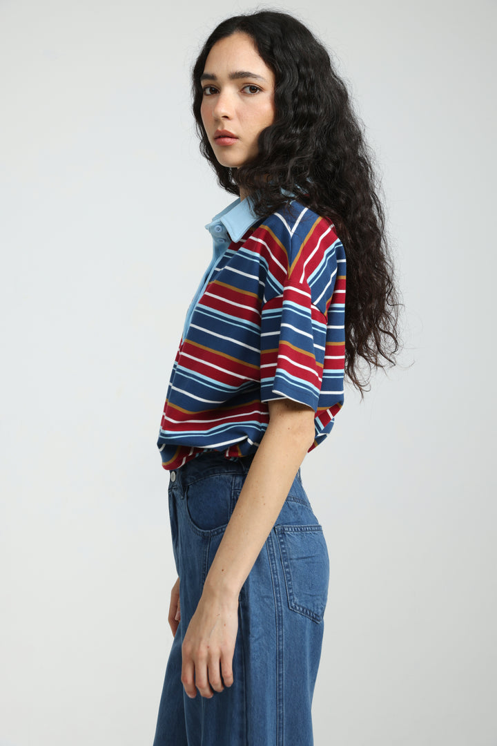 Sound Navy Striped Polo