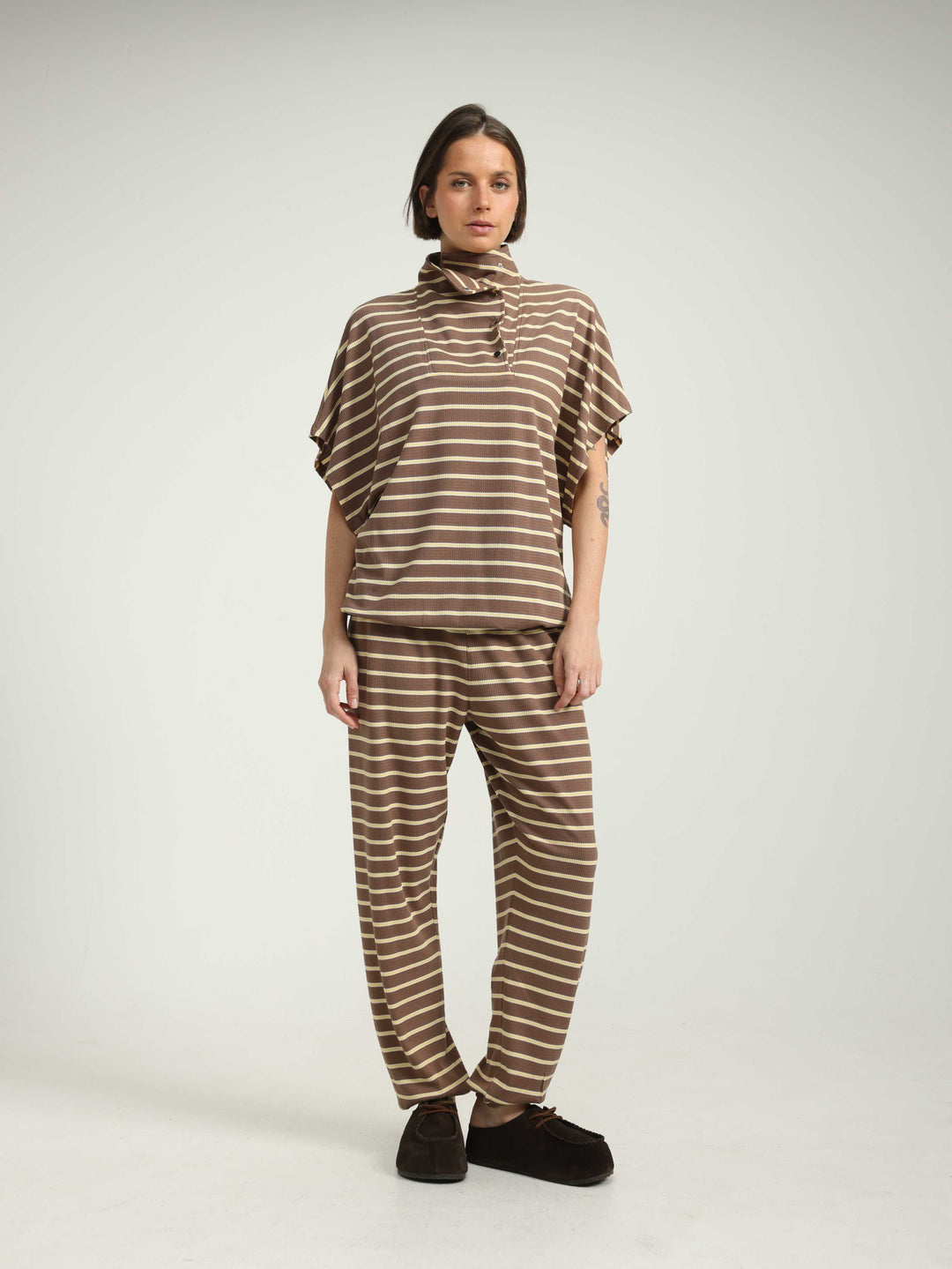 Lounge Brown Striped Joggers