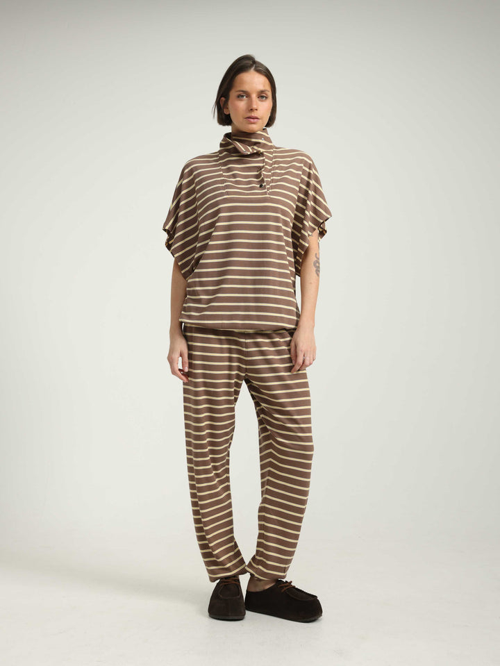 Lounge Brown Striped Joggers
