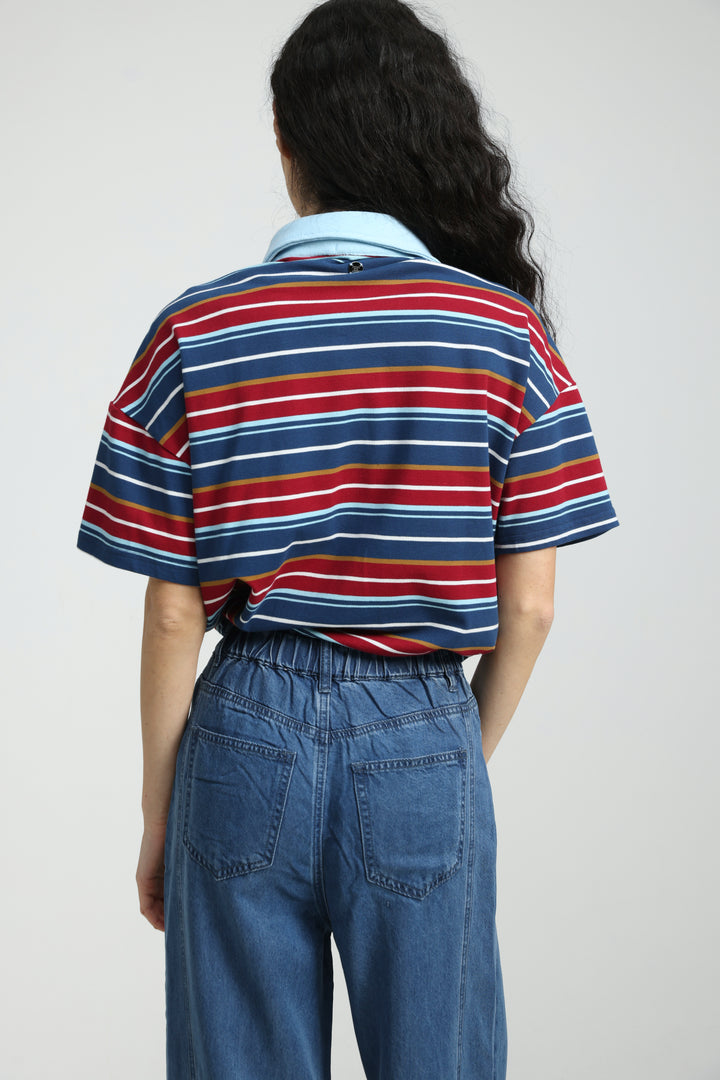 Sound Navy Striped Polo