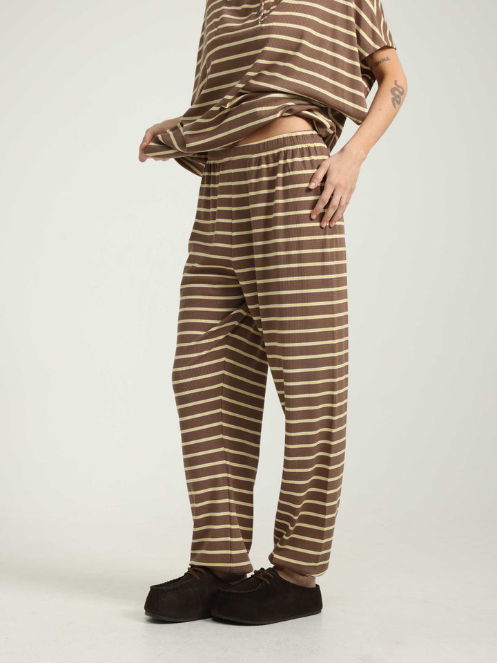 Lounge Brown Striped Joggers