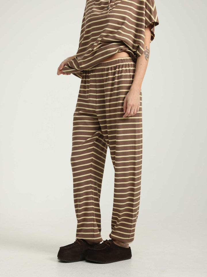 Lounge Brown Striped Joggers