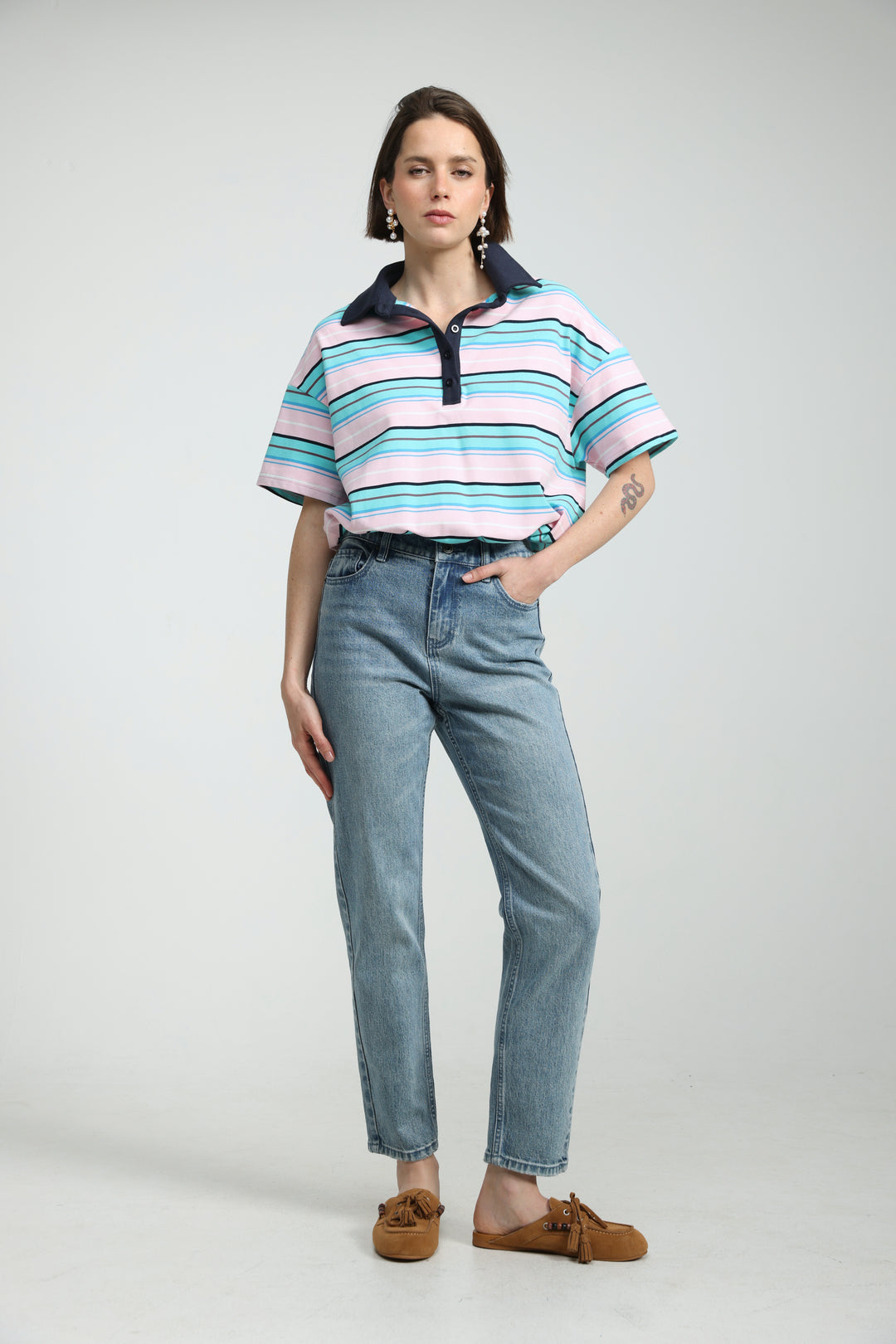 Sound Pink Striped Polo