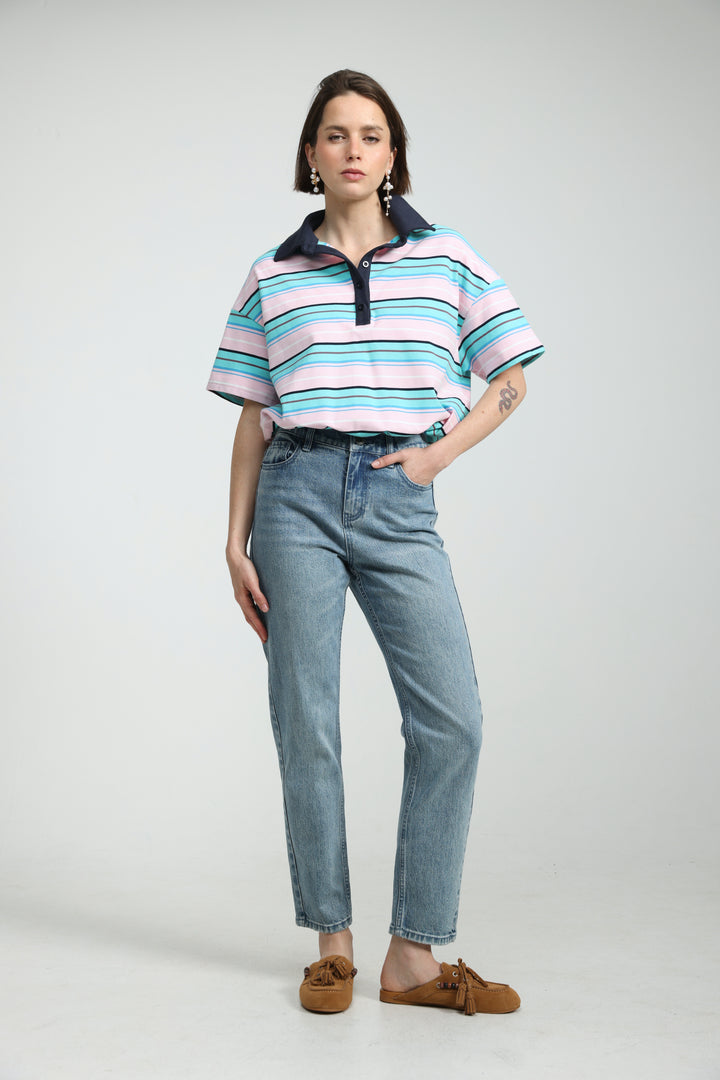 Sound Pink Striped Polo