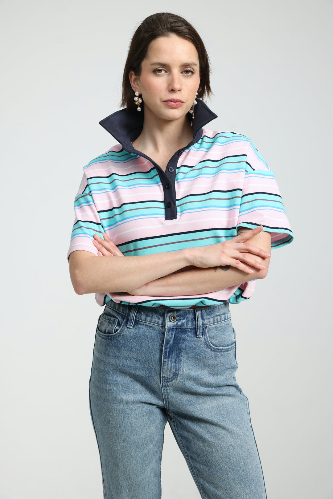 Sound Pink Striped Polo