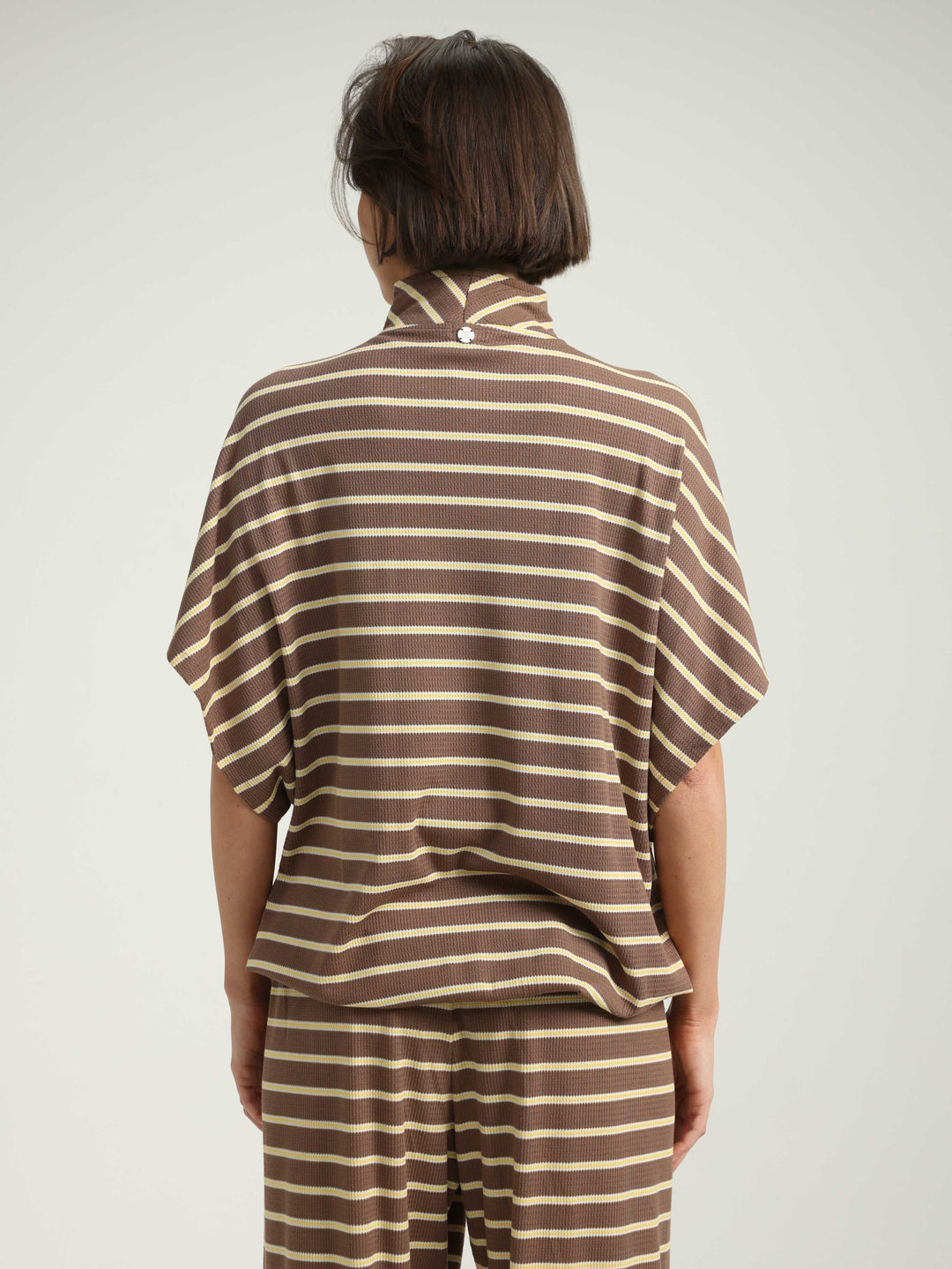 Must Brown Striped Polo