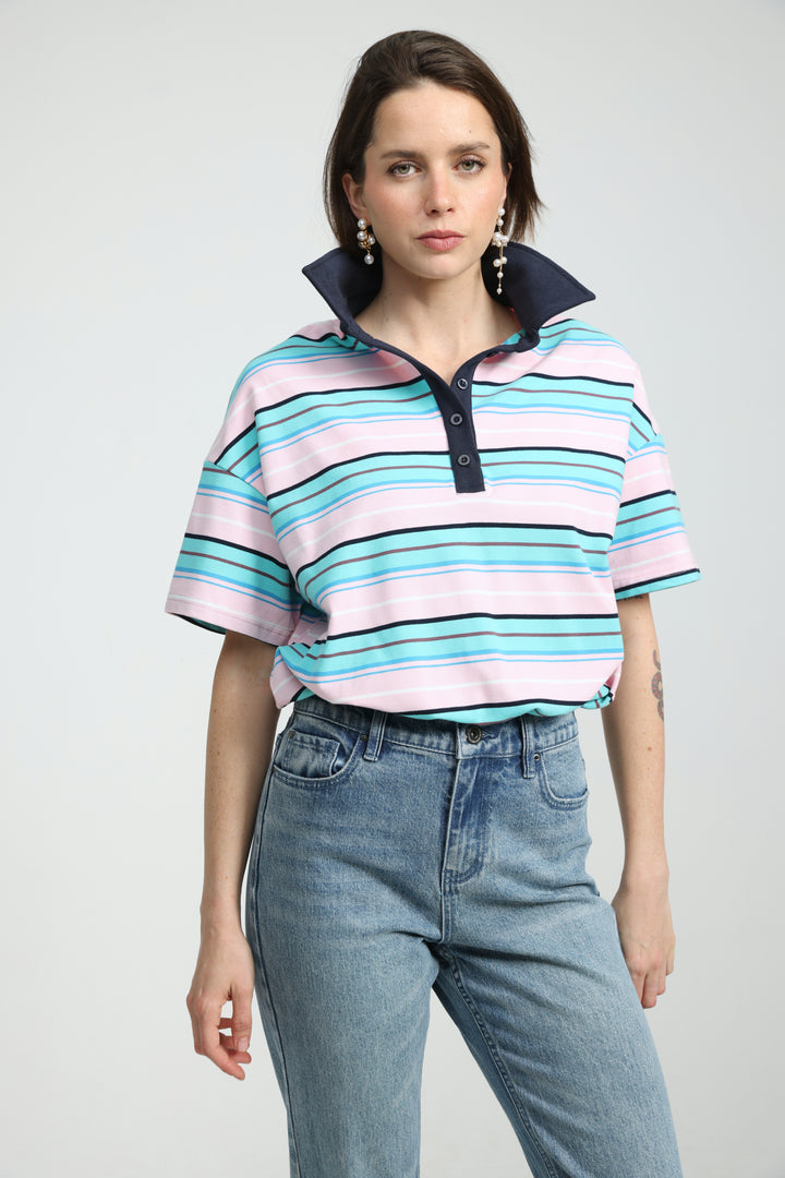 Sound Pink Striped Polo