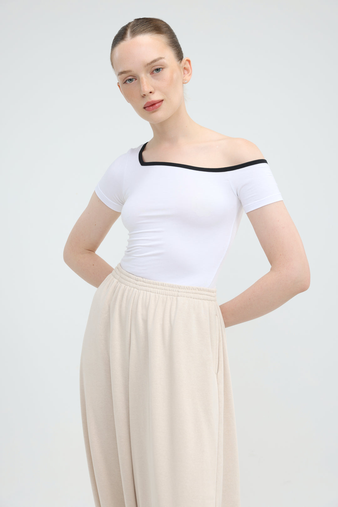 Temptation White One Shoulder T-Shirt