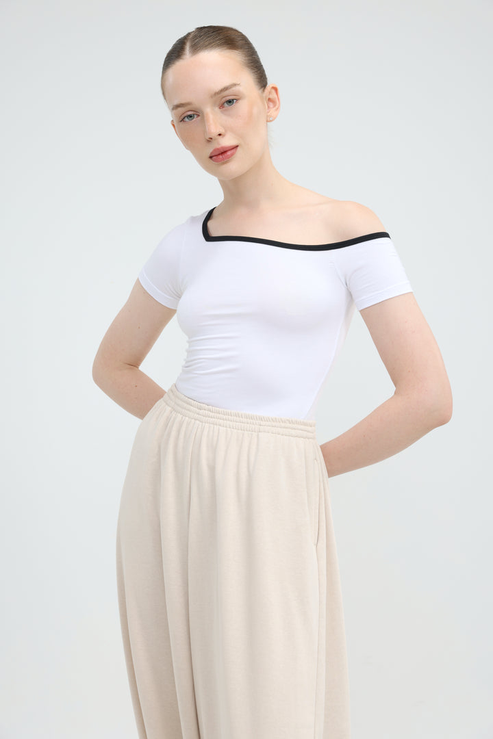 Temptation White One Shoulder T-Shirt