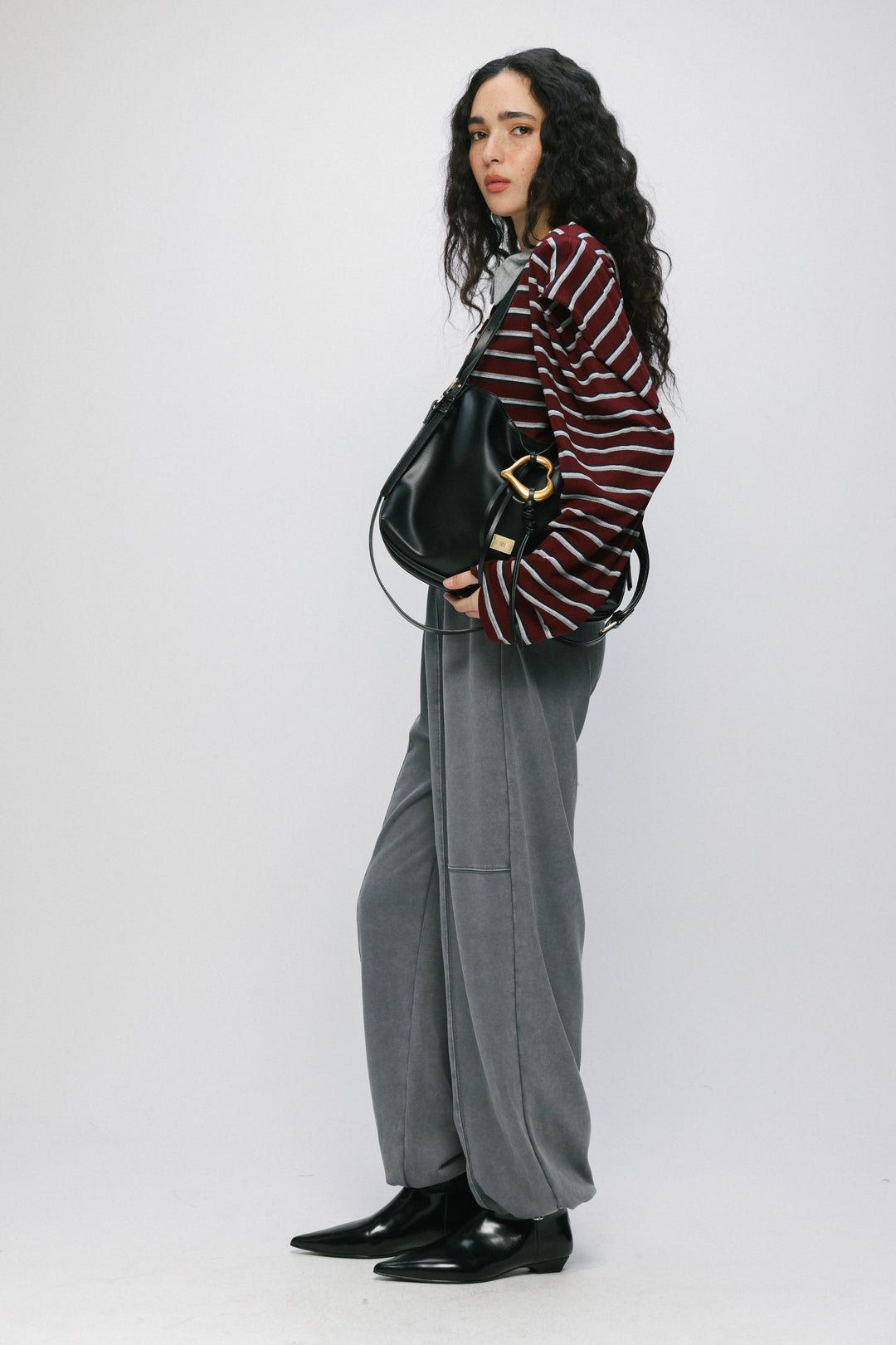 Heart Black Side Bag