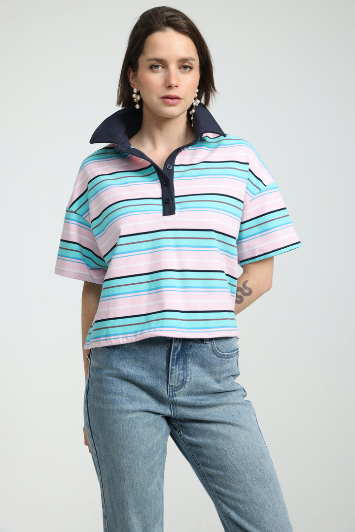Sound Pink Striped Polo