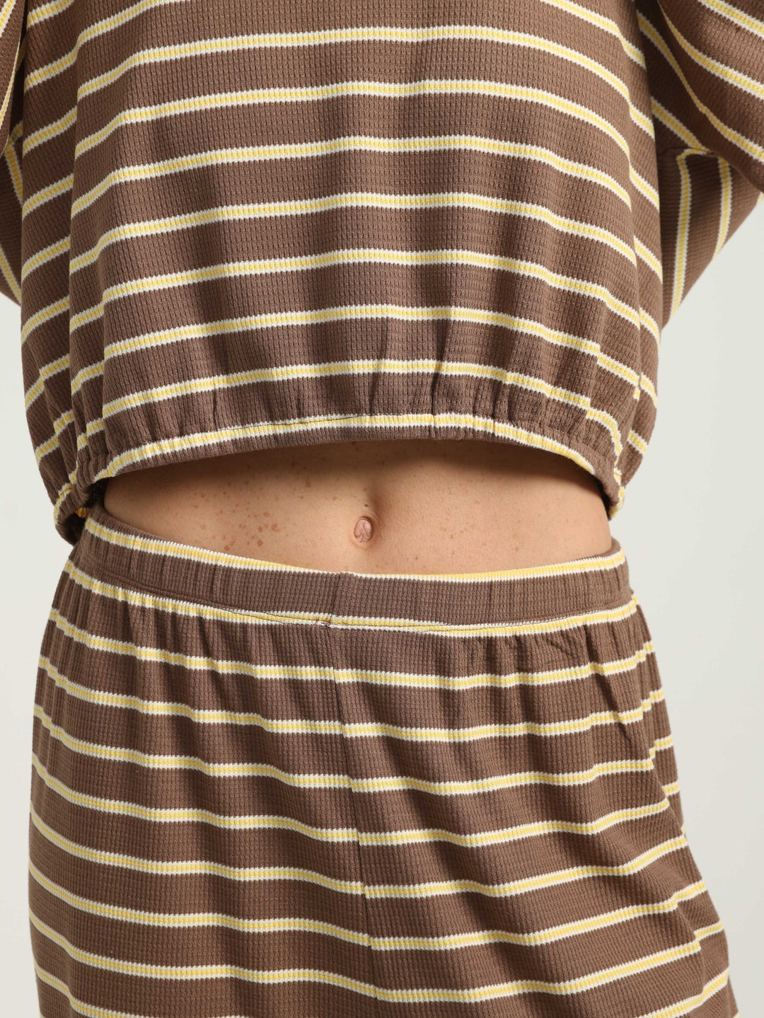 Must Brown Striped Polo