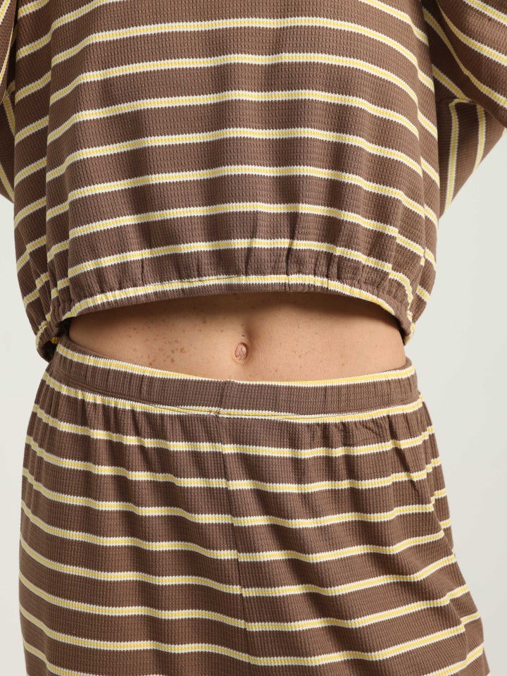 Lounge Brown Striped Joggers
