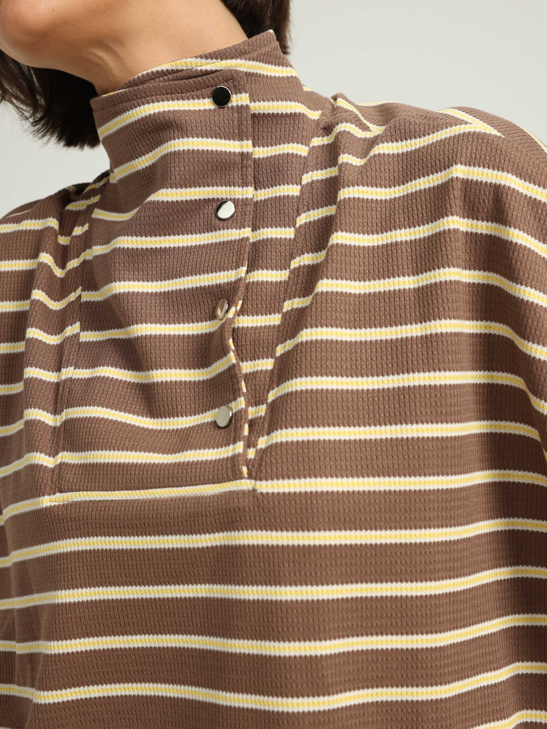 Must Brown Striped Polo