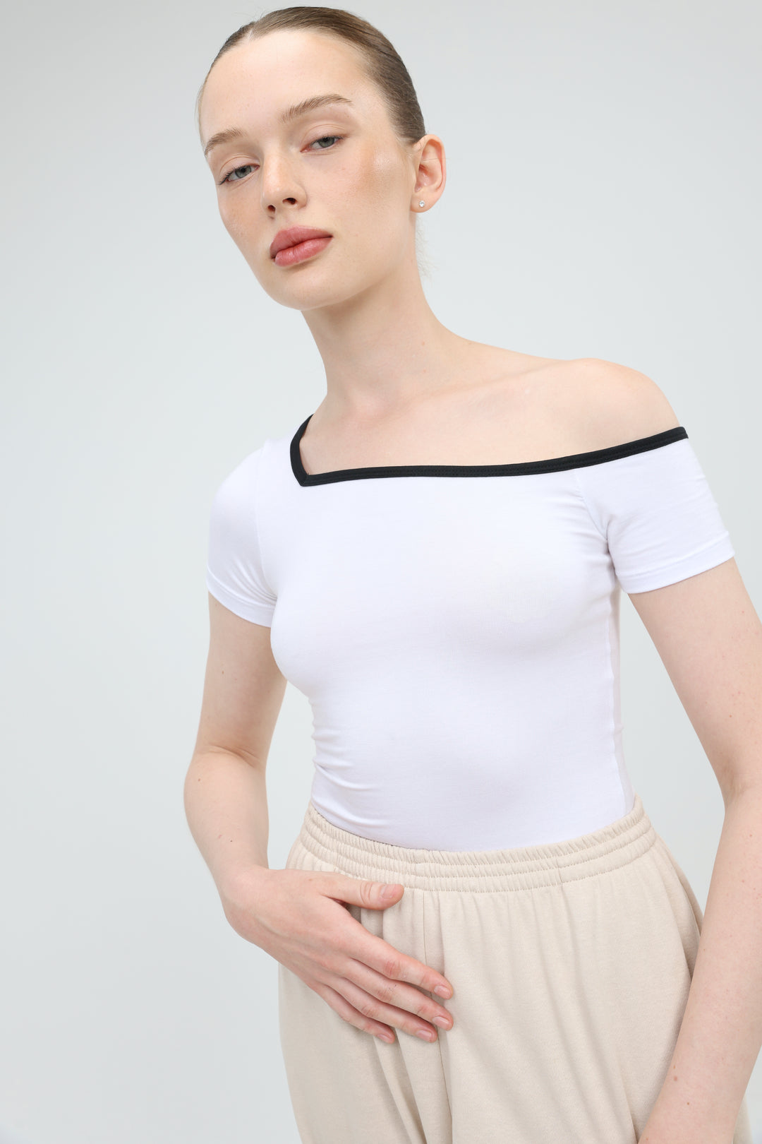 Temptation White One Shoulder T-Shirt
