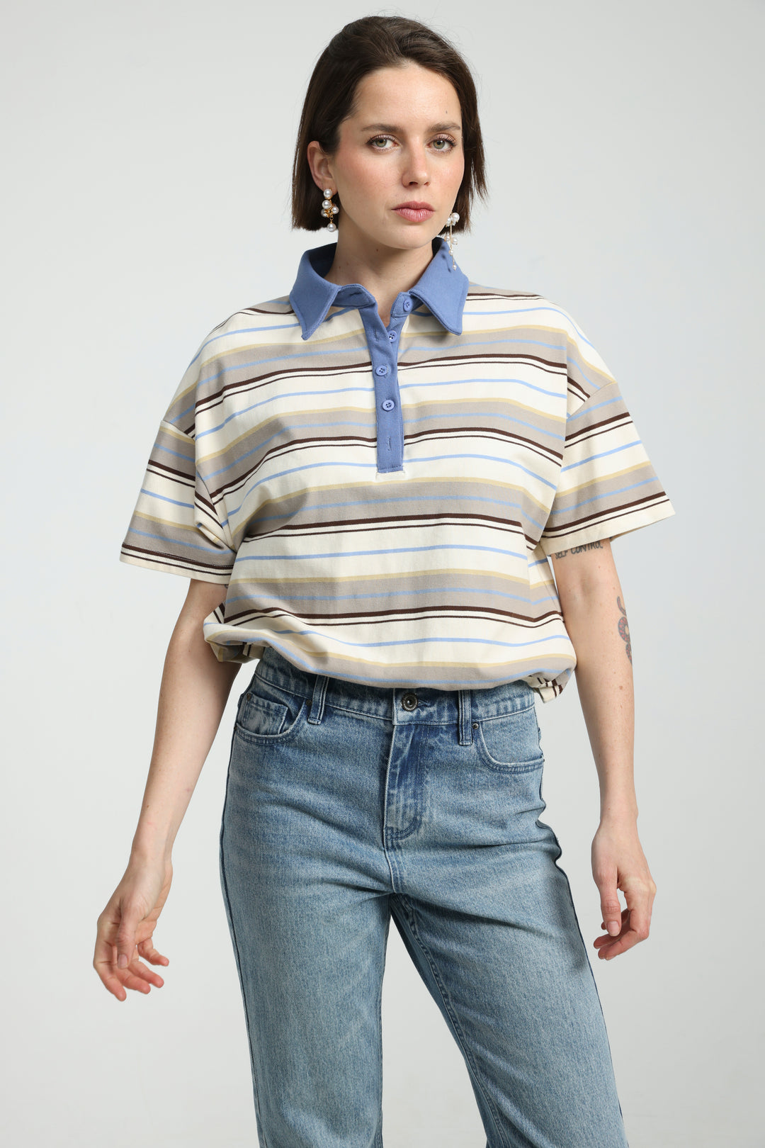 Sound Beige Striped Polo